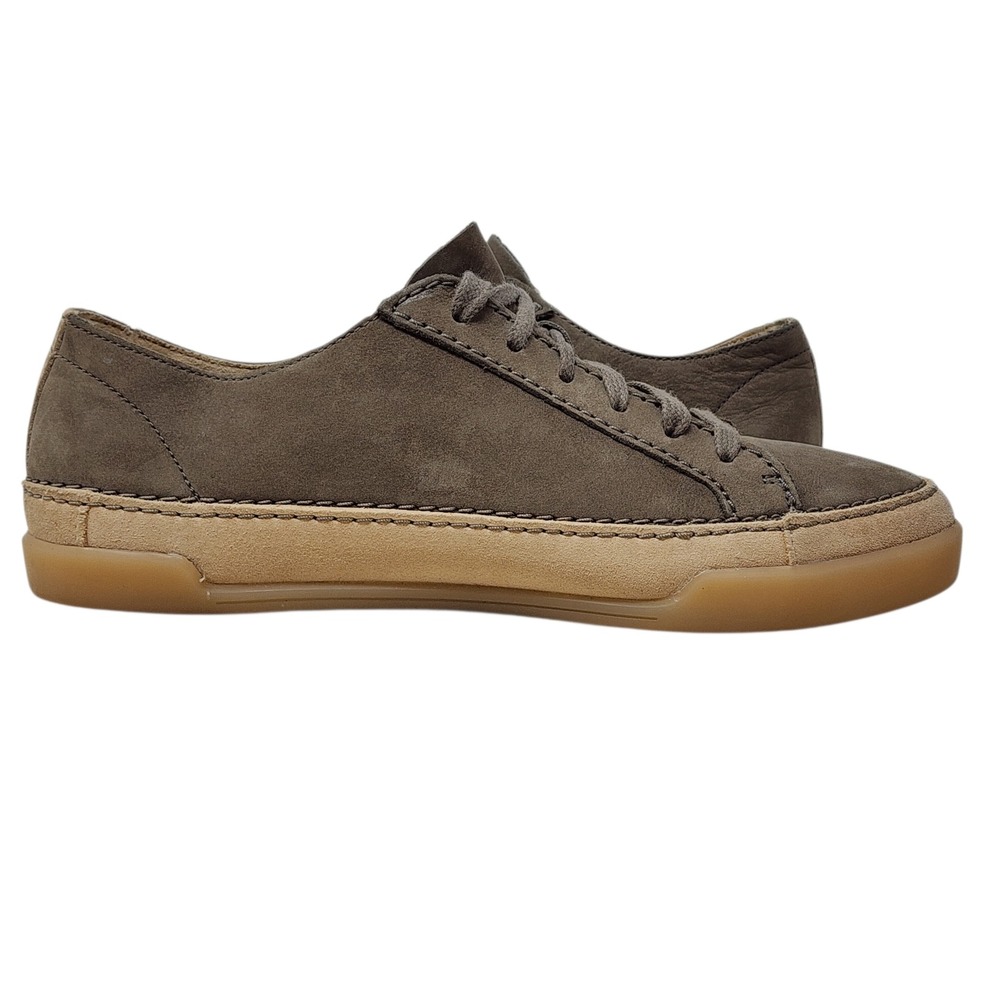 Clarks Sneakers 7.5 Women Hidi Holly Gray Suede Nubuck Leather Lace‎ Up Gum Sole - Picture 7 of 13